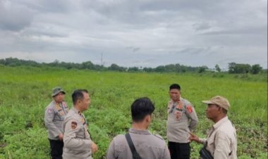 Kapolsek Cikampek Dampingi Kabag SDM Polres Karawang Cek Lahan Jagung 