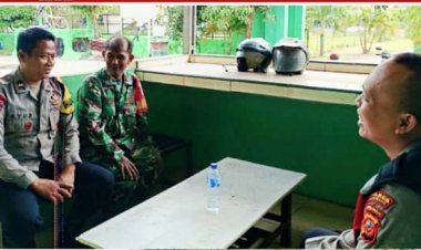 Jaga Sinergitas, Bhabinkamtibmas Polsek Rengasdengklok Kunjungi Koramil 0404 Rengasdengklok