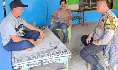 Bhabinkamtibmas Polsek Klari Himbau Warga Jaga Kamtibmas  dilingkungan Sendiri